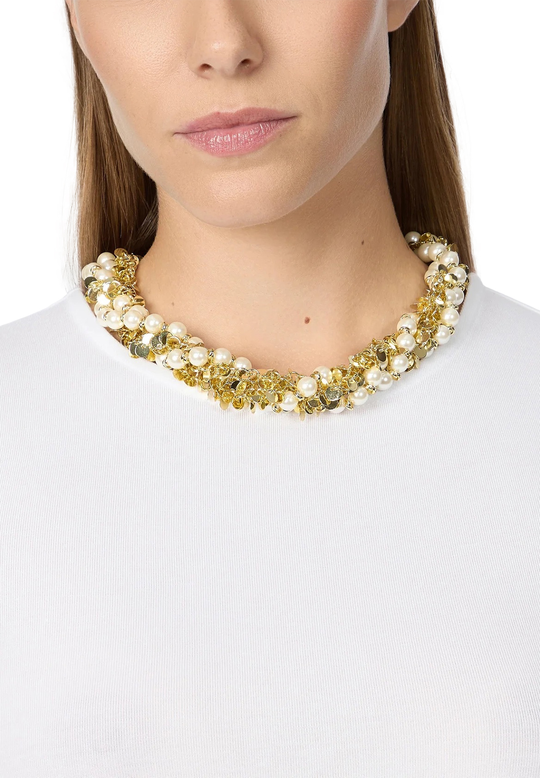 SODINI COLLANA TORCHON PAILLETTES E PERLE EVE
