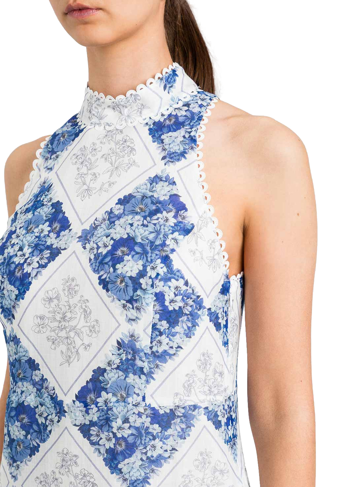 TWINSET ABITO LUNGO IN RAMIE' CON STAMPA FLOREALE