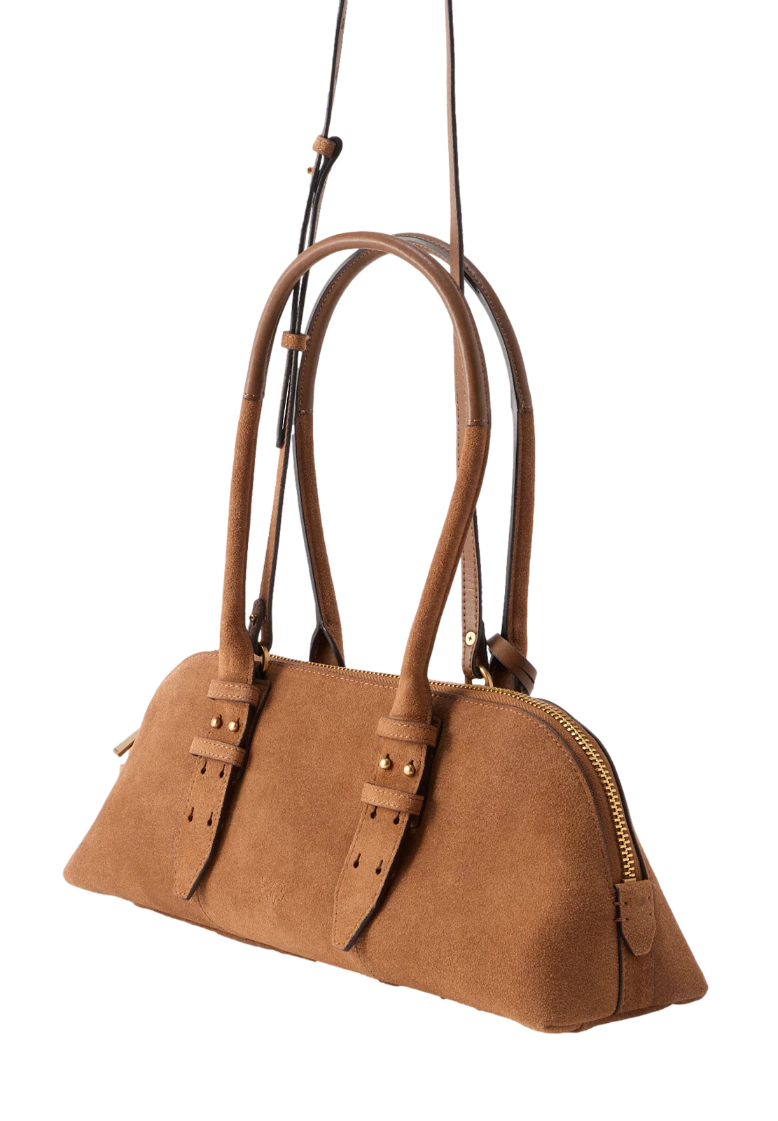 PINKO BOWLING HORIZONTAL BAG IN SUEDE