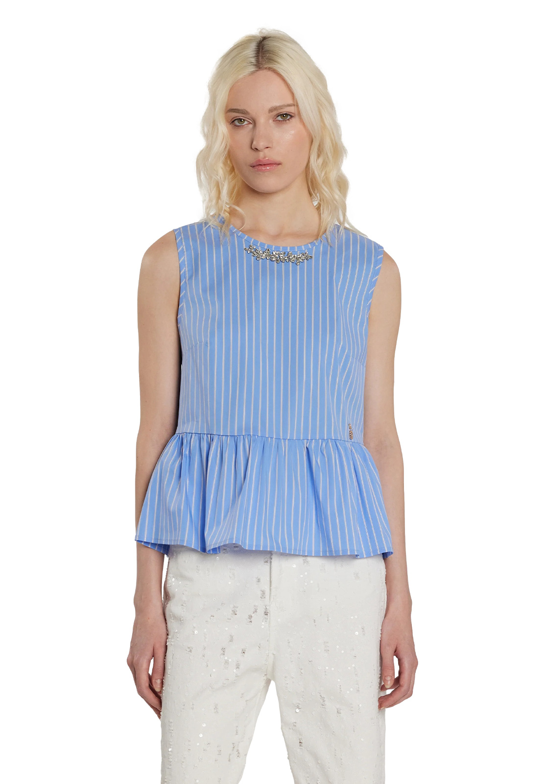 RELISH BLUSA MERIL CON APPLICAZIONI GIOIELLO