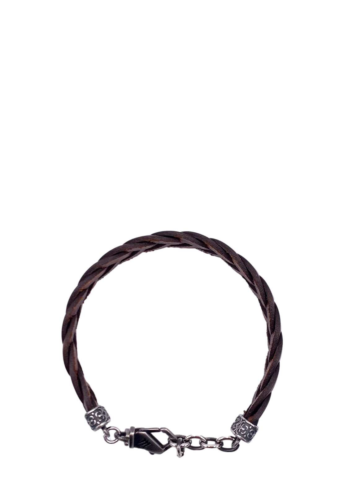 MANCINO BRACCIALE TRECCIA PELLE