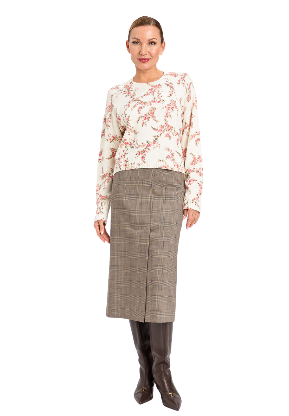 TWINSET PULL CORTO IN MAGLIA CON STAMPA