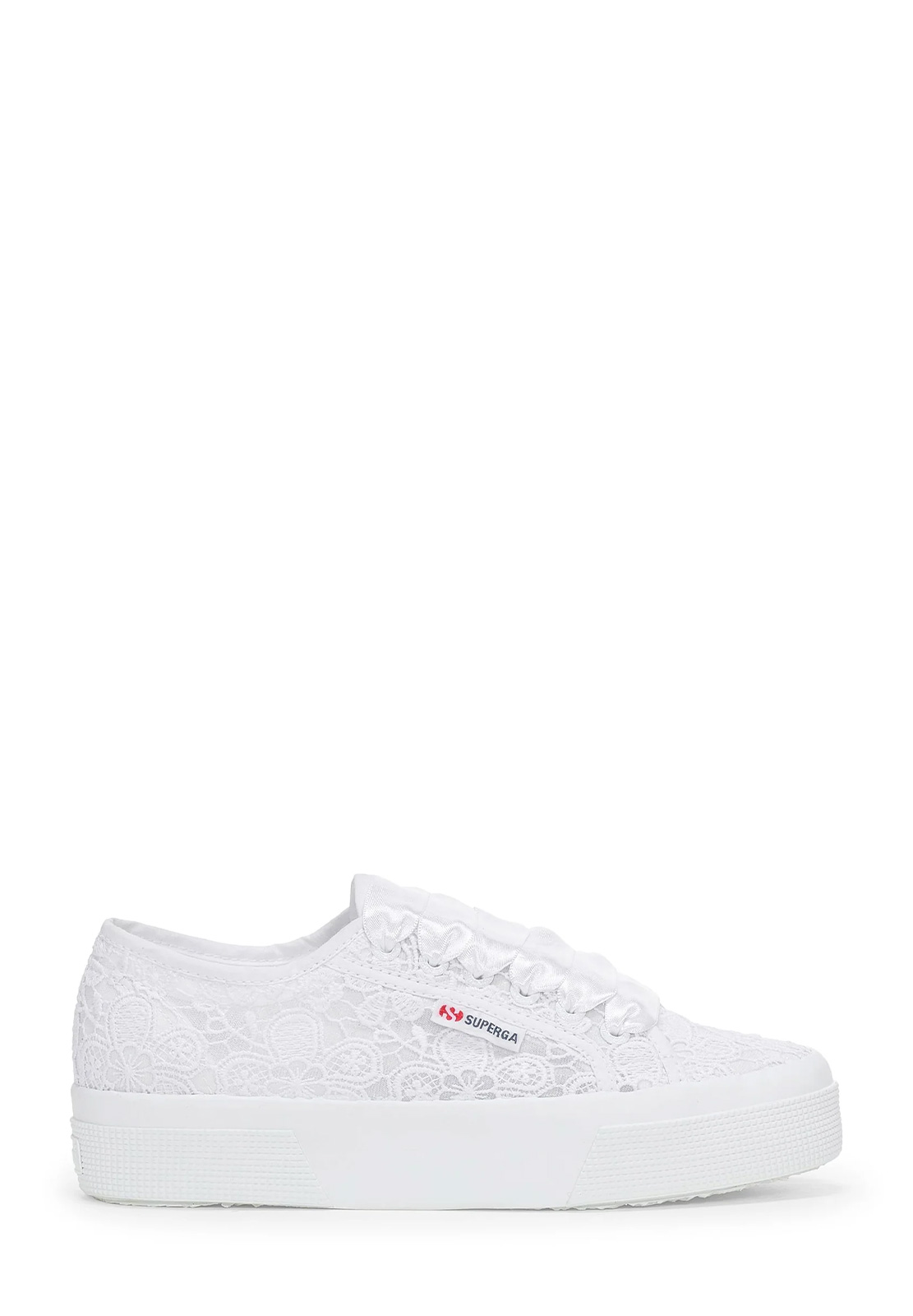 SUPERGA SNEAKERS PLATFORM FLOWERS MACRAME