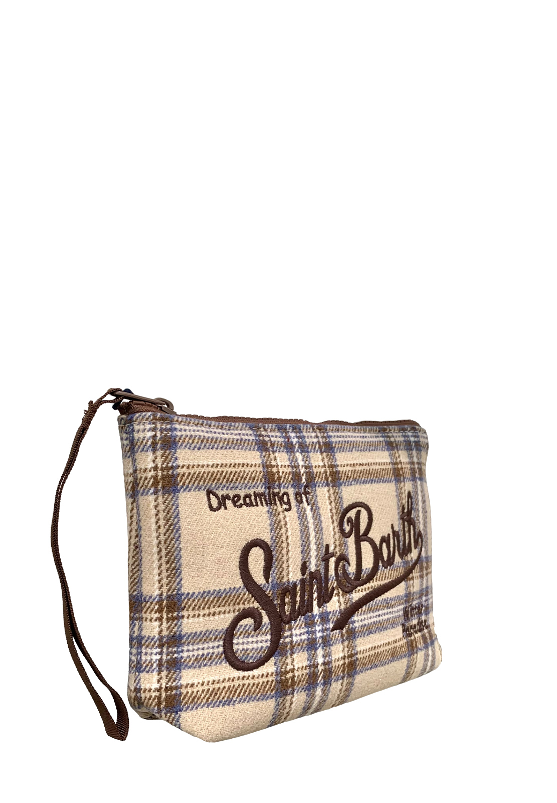 SAINT BARTH POCHETTE ALINE WOOL TARTAN