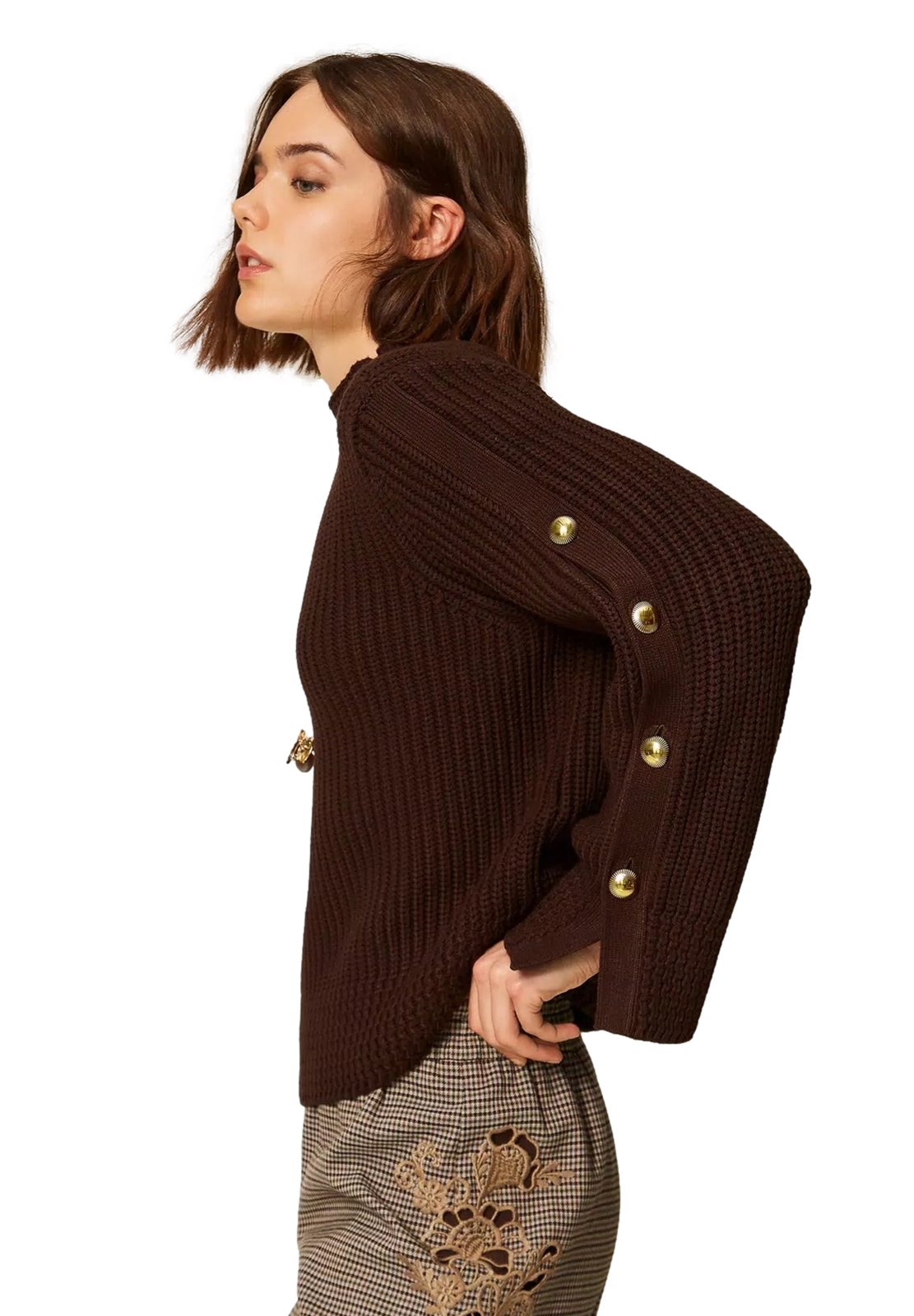 TWINSET LUPETTO IN MAGLIA CON BOTTONI