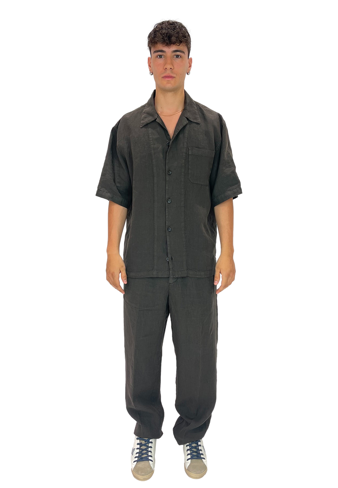 BE ABLE CAMICIA MICKY MANICA CORTA 100% LINO