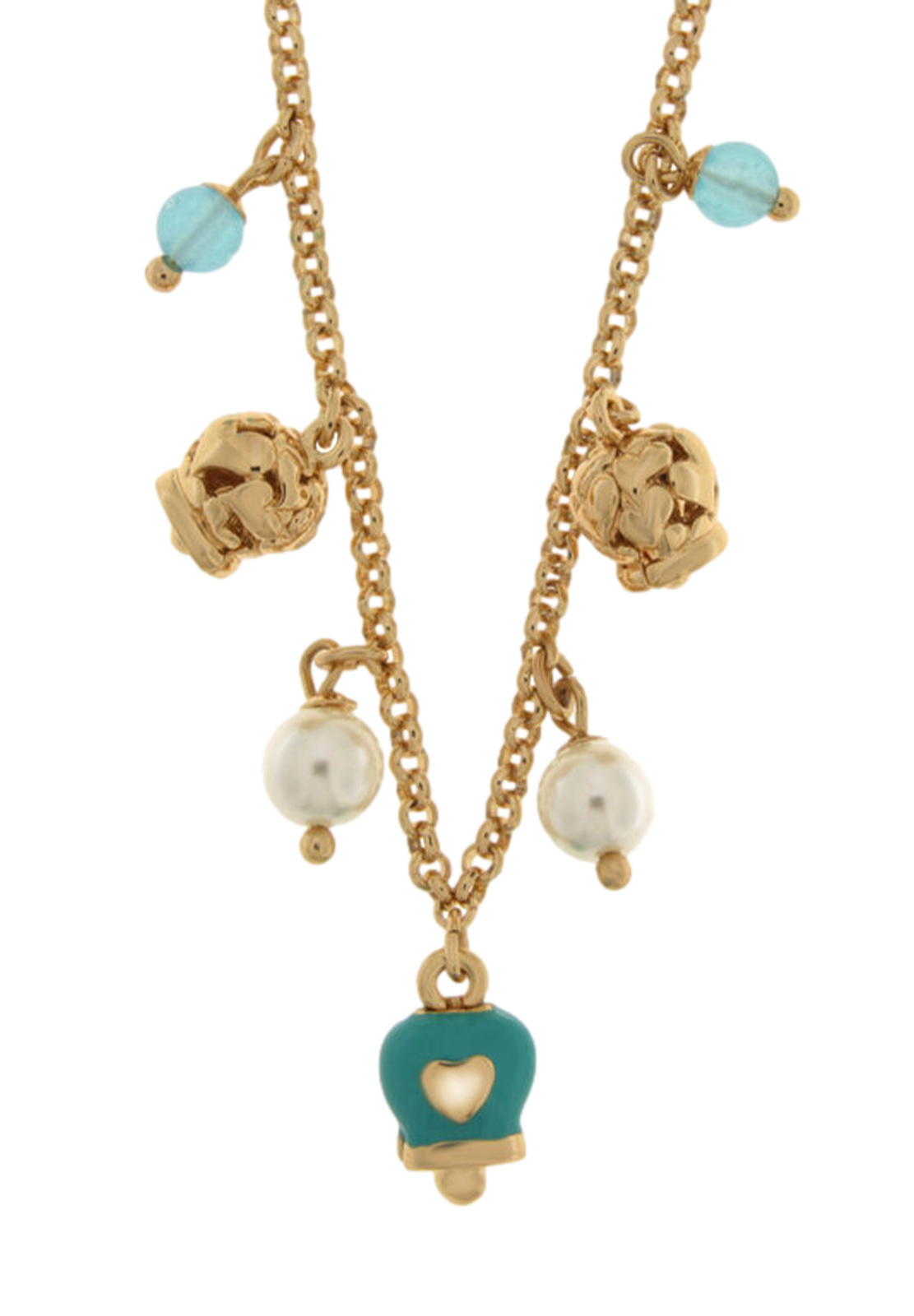 AMO CAPRI COLLANA SFERE E CAMPANA CUORE