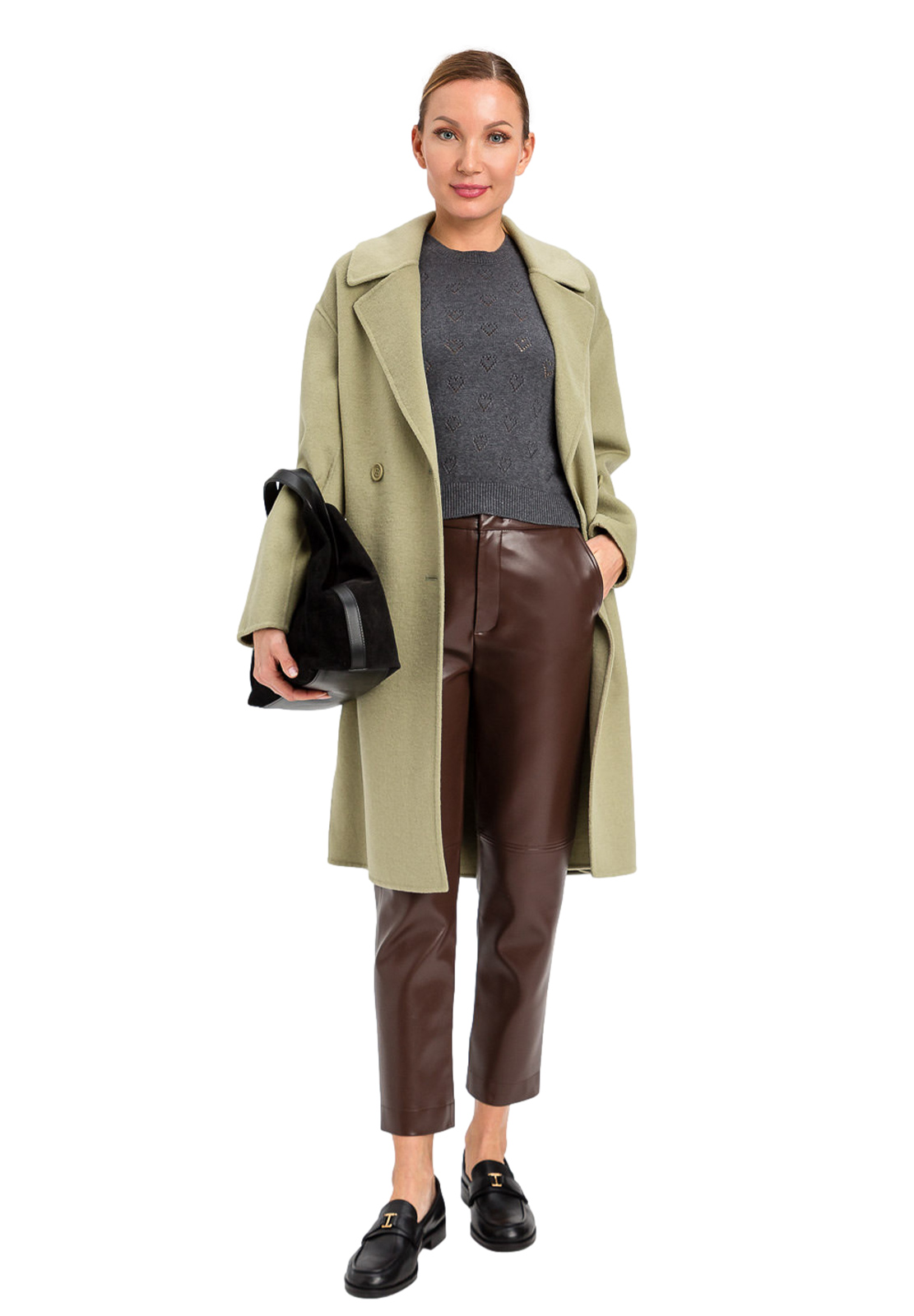 TWINSET PANTALONI DRITTI IN ECOPELLE