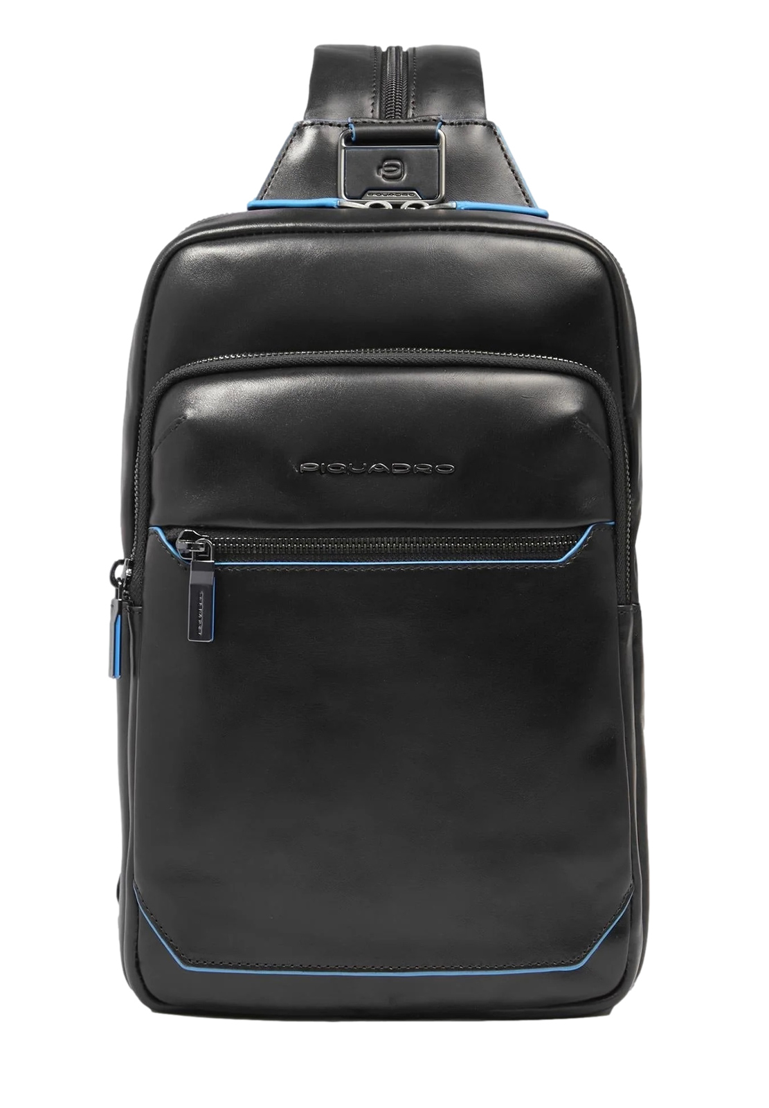 PIQUADRO MONOSPALLA IN PELLE BLUE SQUARE