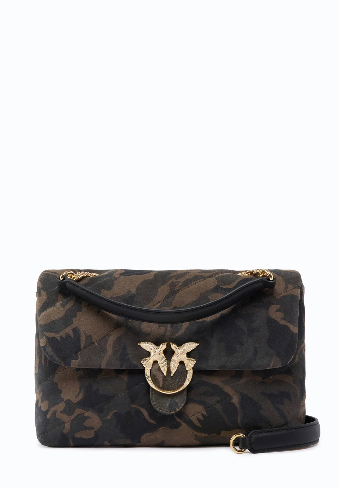 PINKO BORSA LOVE PUFF CLASSIC SUEDE CAMOUFLAGE