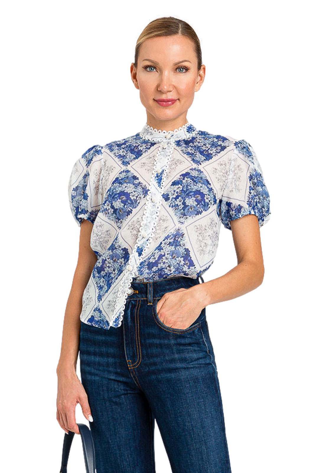 TWINSET CAMICIA IN RAMIE' CON STAMPA FLOREALE