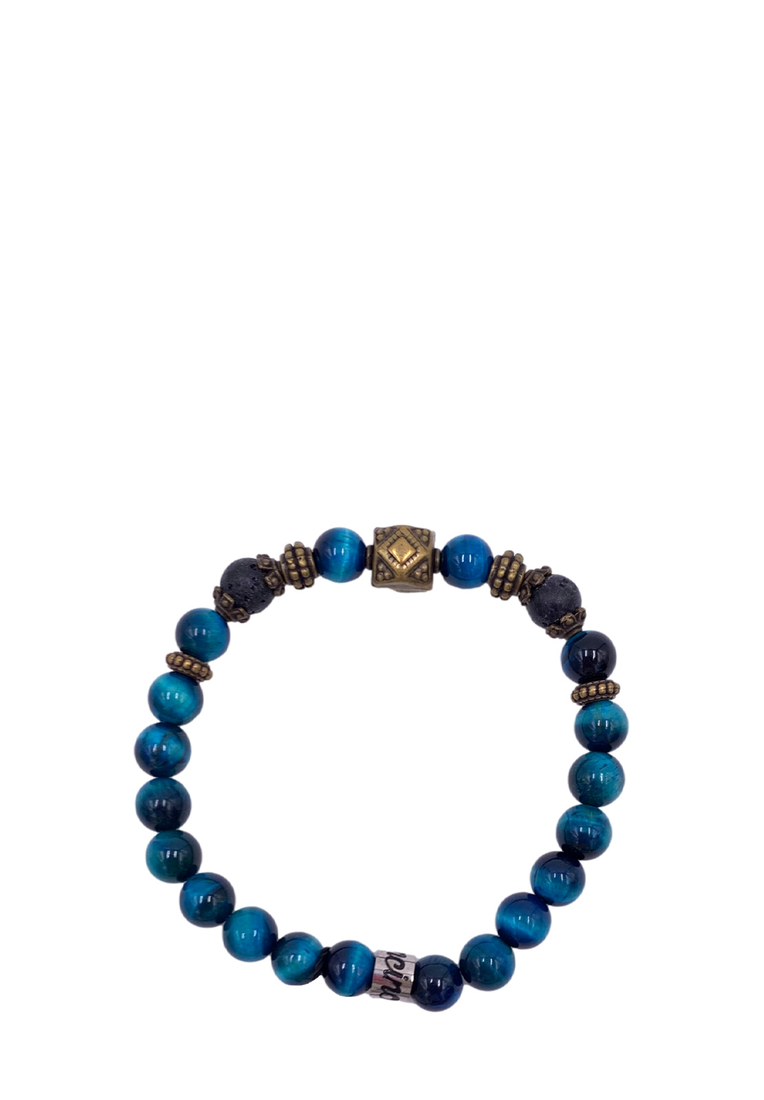 MANCINO BRACCIALE ELASTICO PIETRE NATURALI FIN. OTTONE