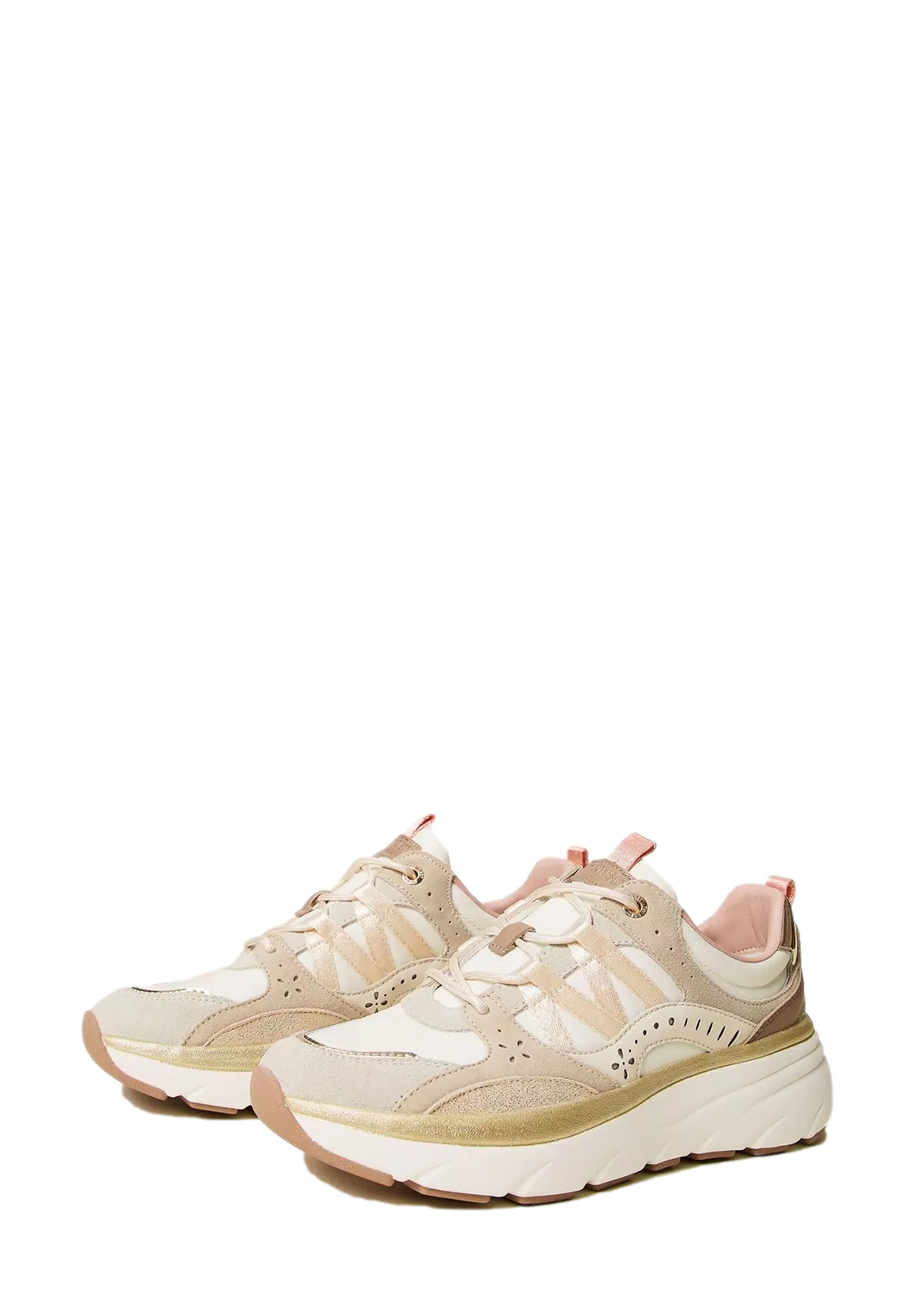 TWINSET SNEAKERS RUNNING IN PELLE E RETE