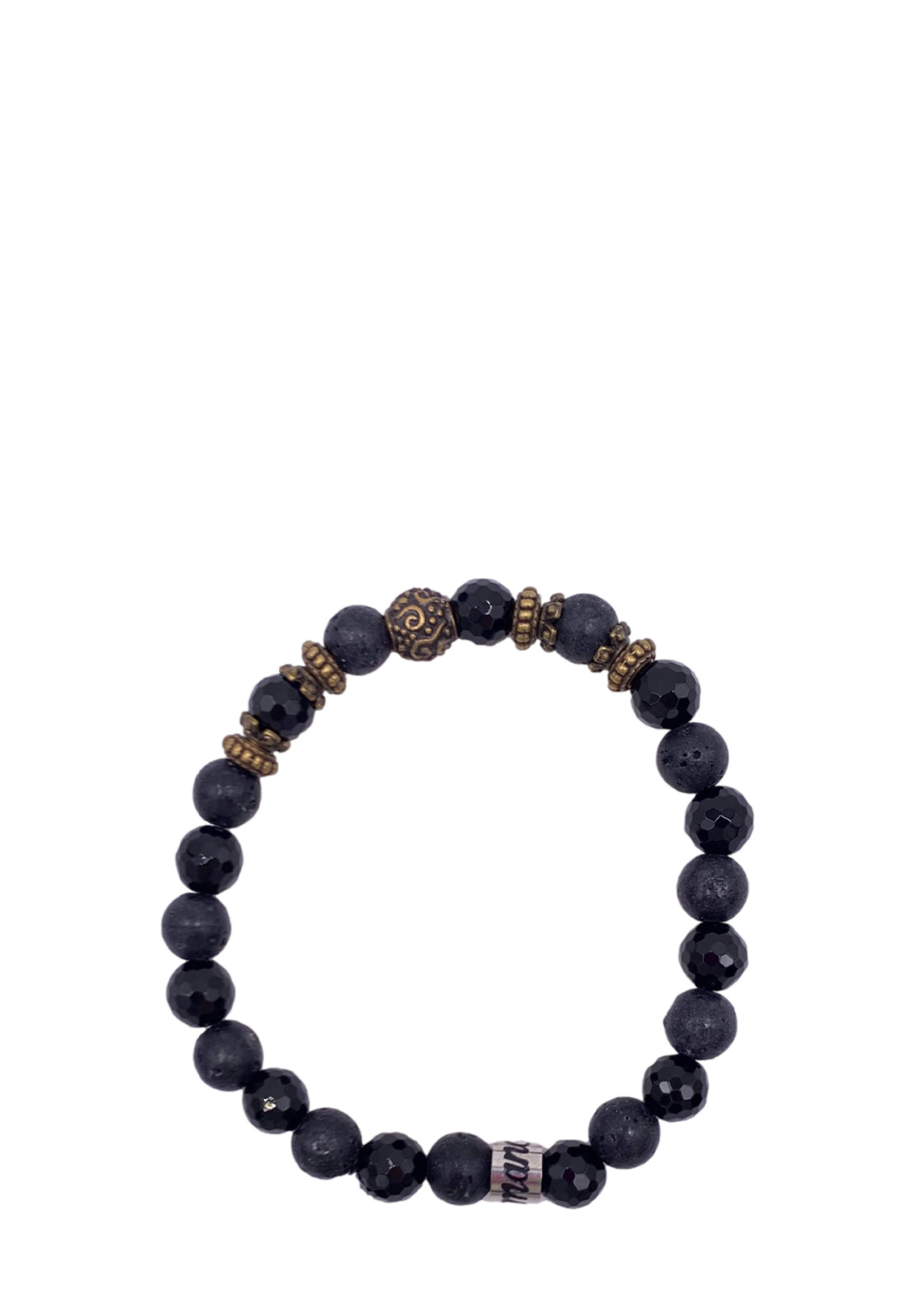 MANCINO BRACCIALE ELASTICO PIETRE NATURALI FIN. OTTONE