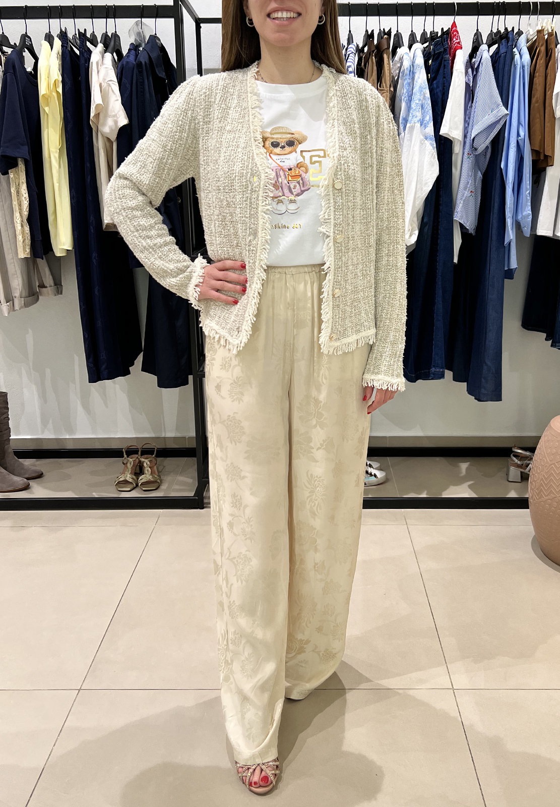 HAVEONE PANTALONE CON STAMPA FIORI