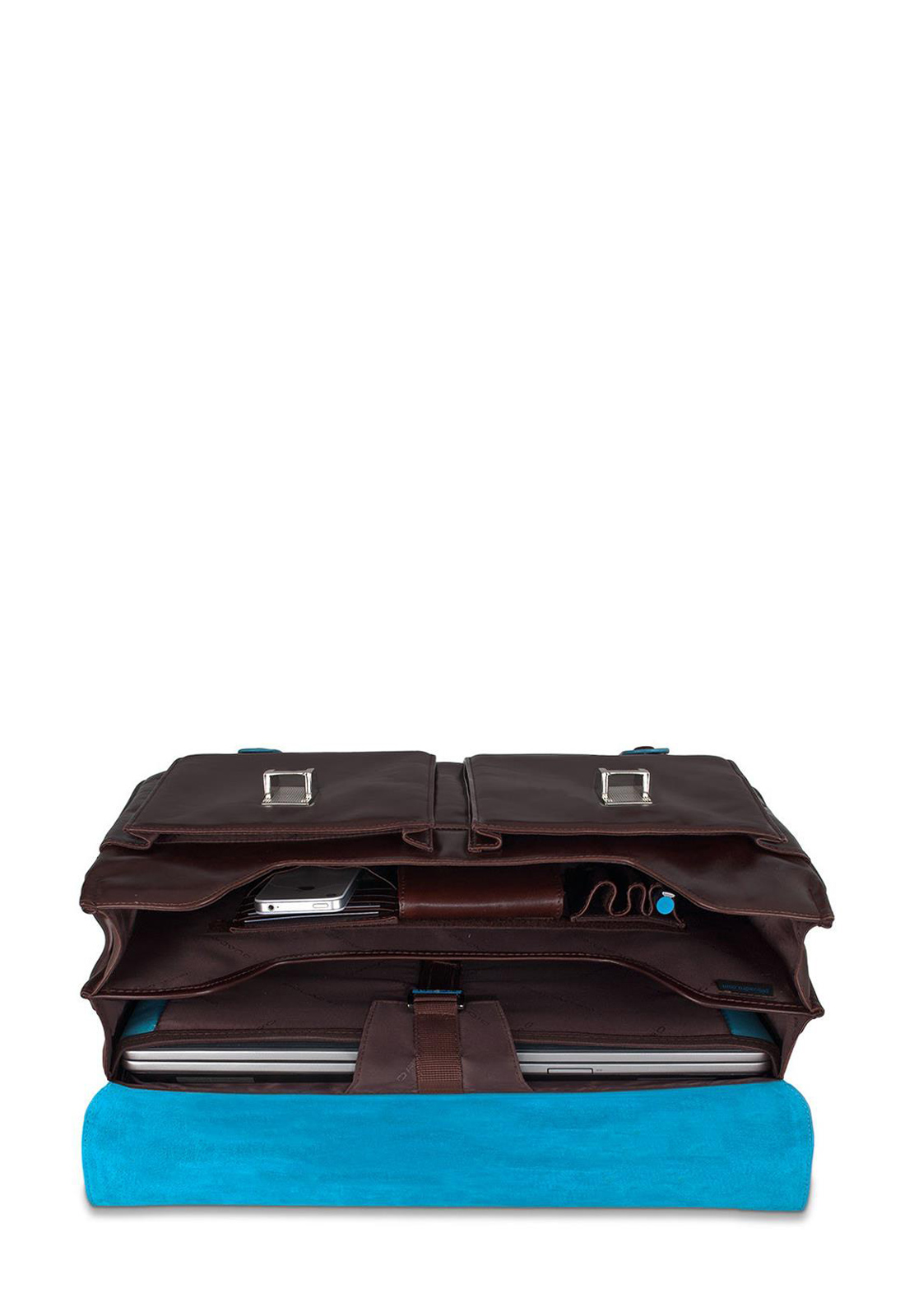 PIQUADRO CARTELLA 2 MANICI E TASCHE BLUE SQUARE