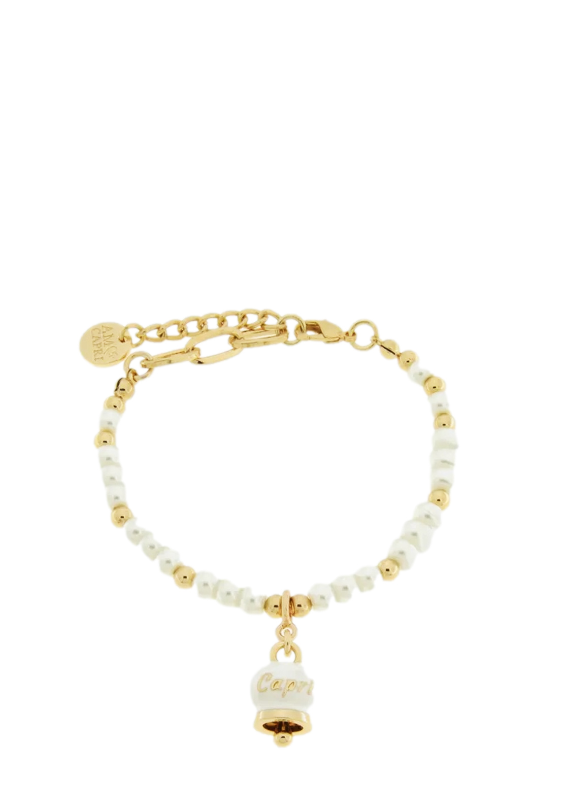 AMO CAPRI BRACCIALE SFERE CAMPANA BIANCA