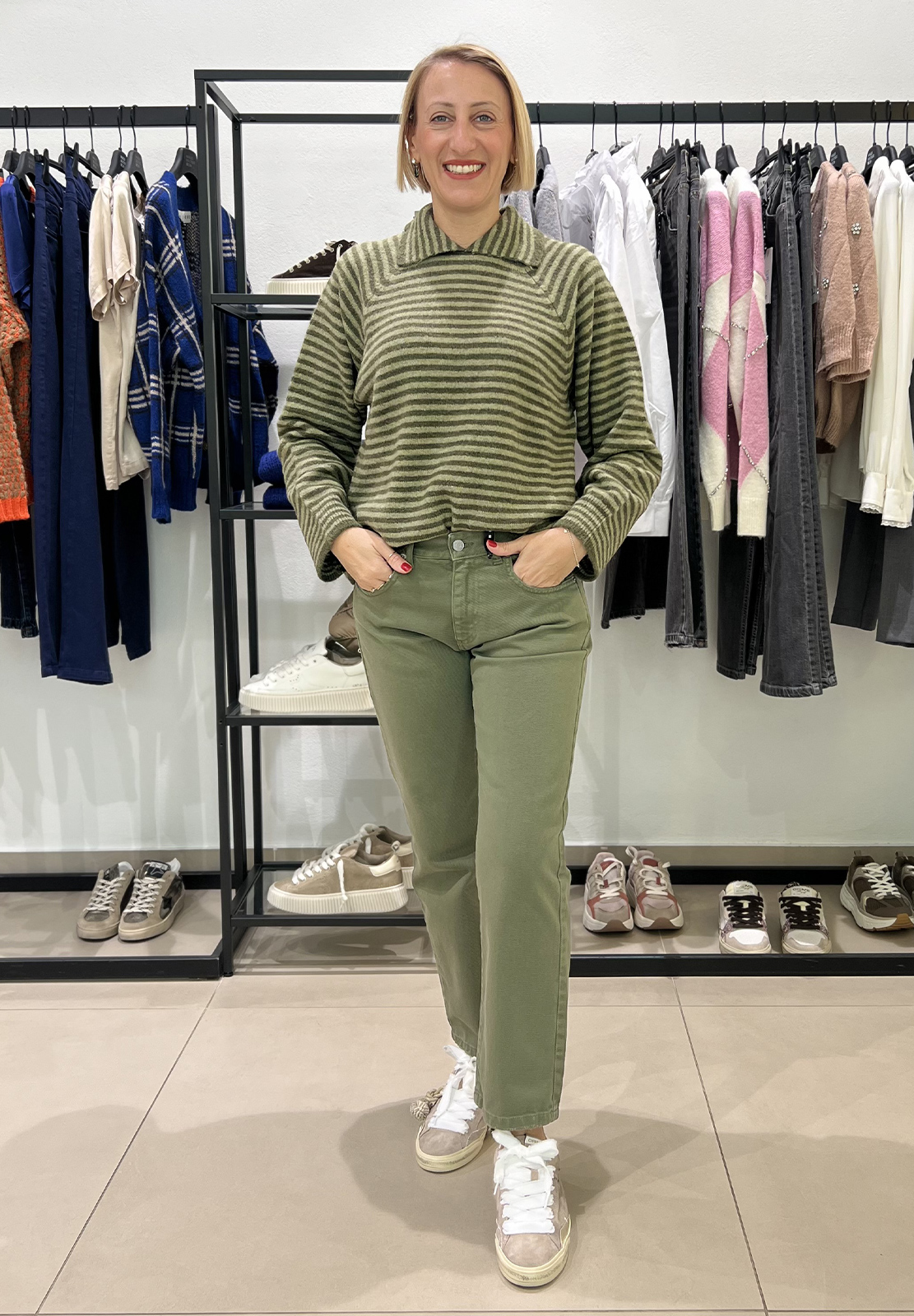 HAVEONE MAGLIA A RIGHE CON COLLETTO