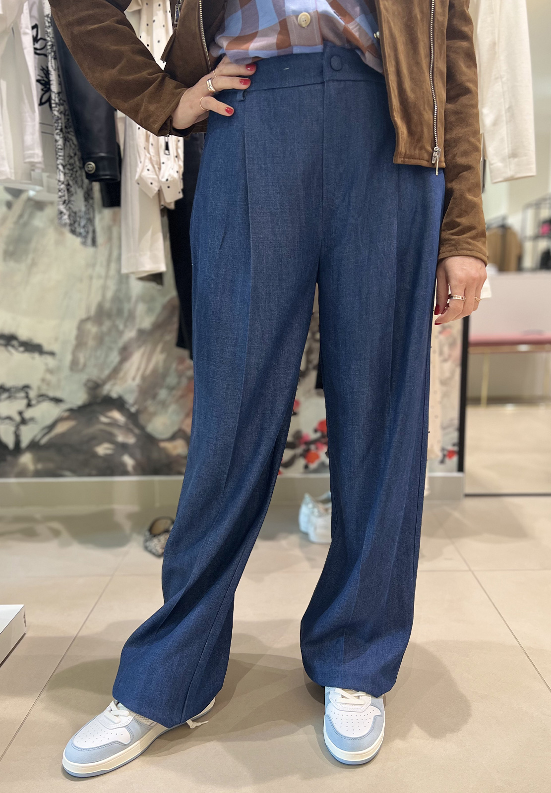 KIKISIX JEANS A PALAZZO CON PENCES