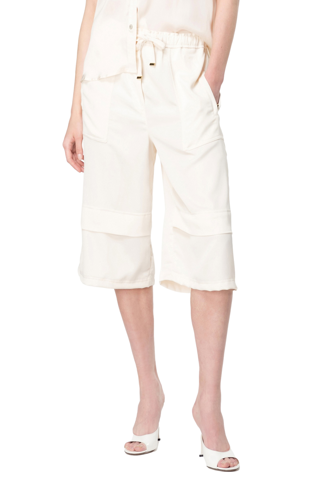 PINKO BERMUDA SATIN OPACO E GEORGETTE
