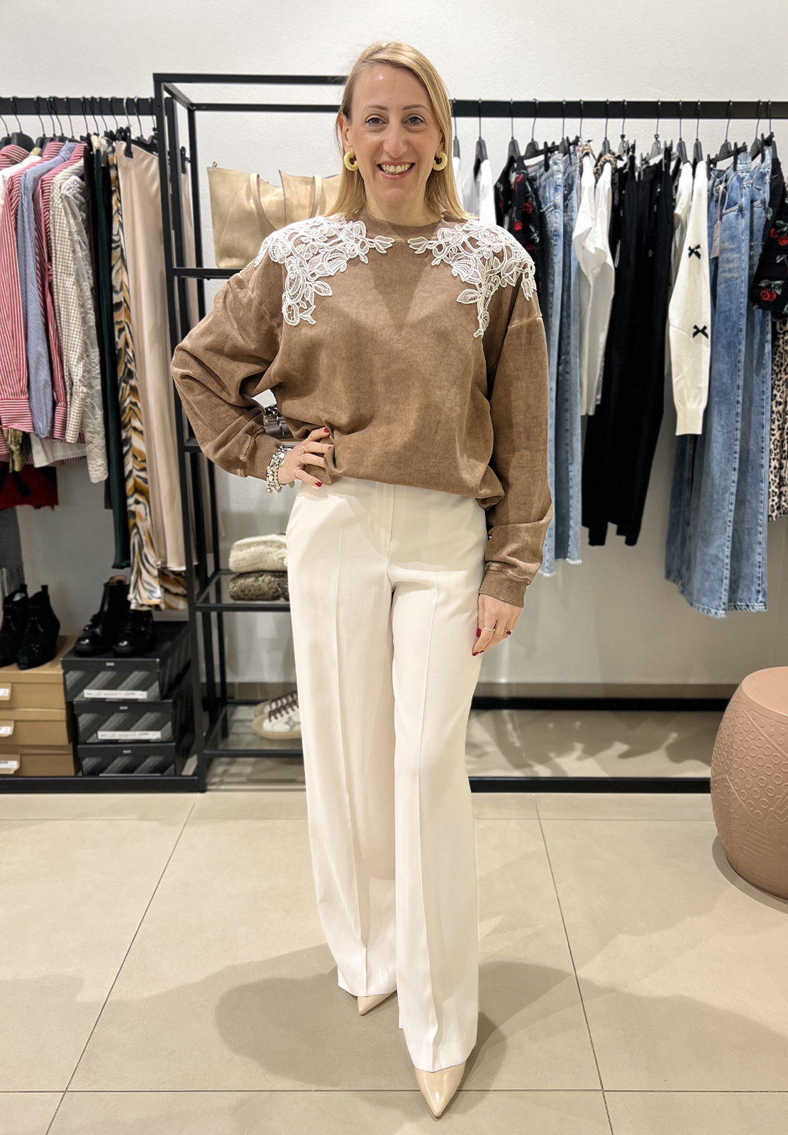 HAVEONE FELPA CON PIZZO