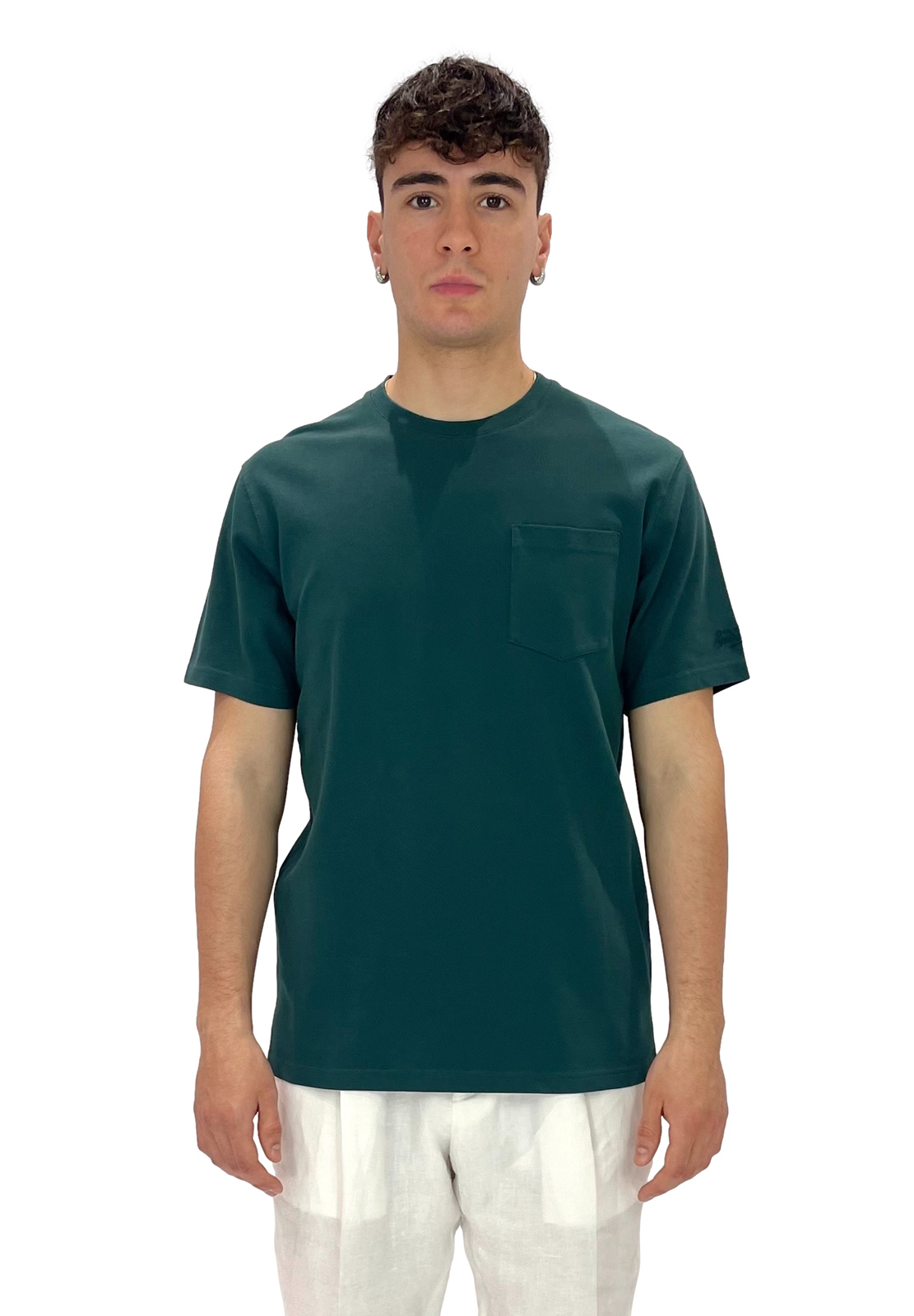 SAINT BARTH T-SHIRT CON TASCHINO IN PIQUET DI COTONE
