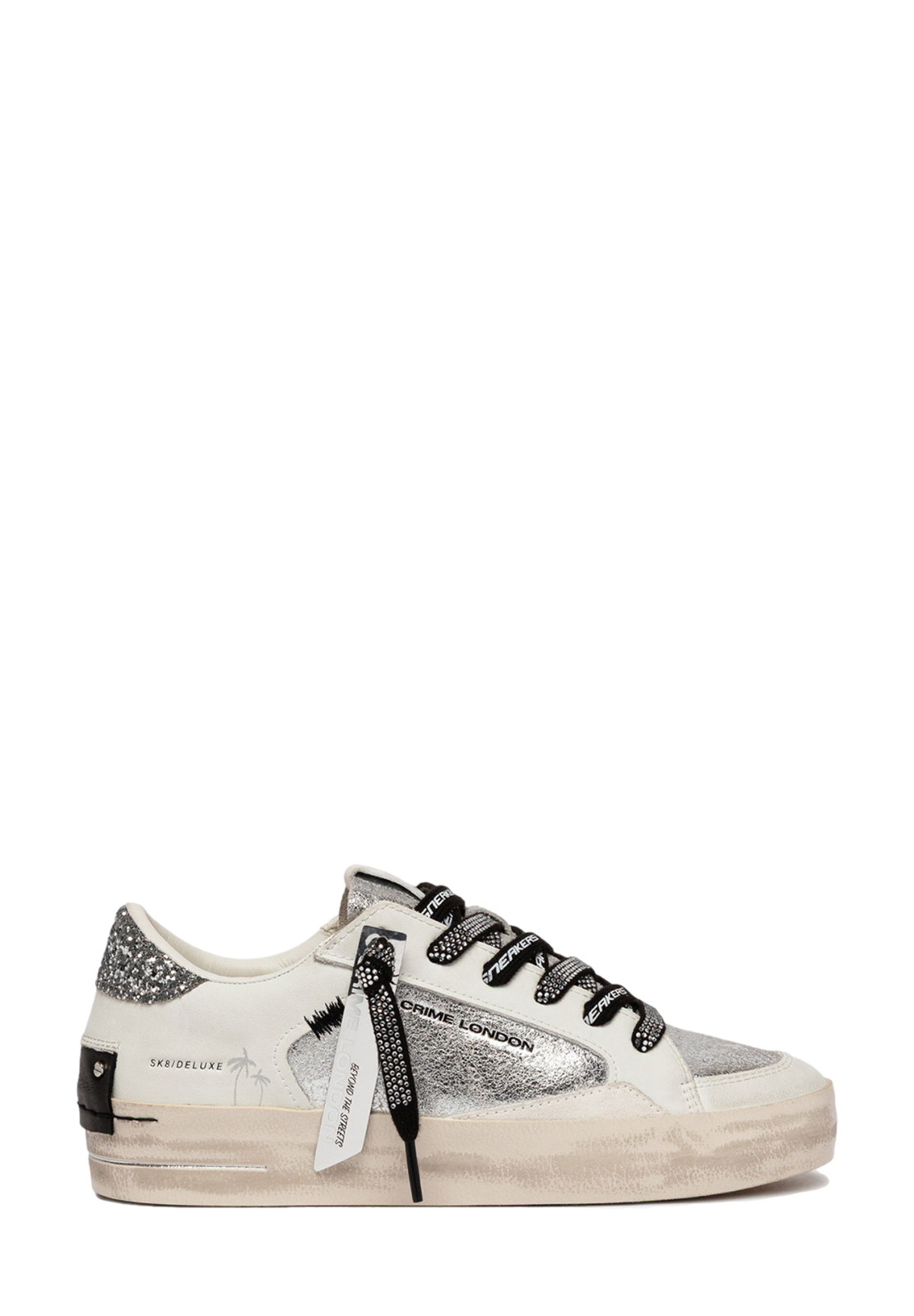 CRIME LONDON SNEAKERS SK8 DELUXE SILVER