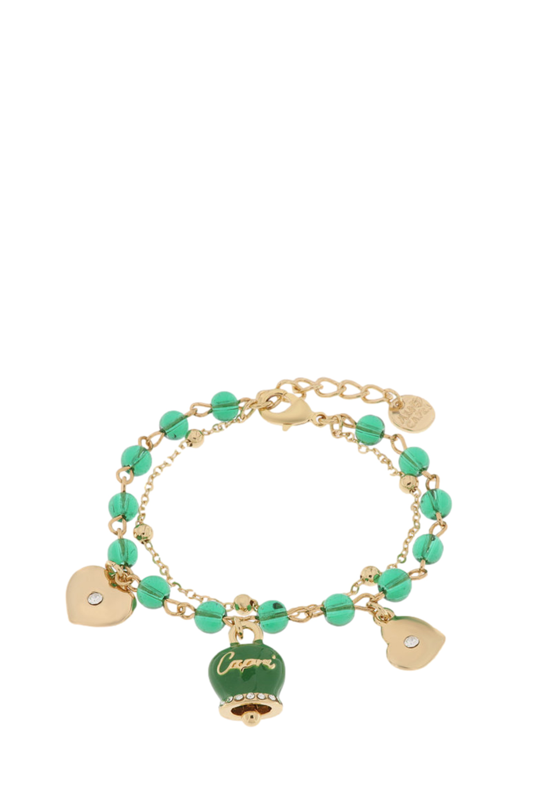 AMO CAPRI BRACCIALE 2 FILI CAMPANA E CUORI