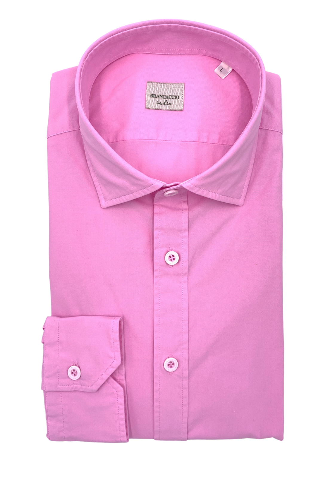 BRANCACCIO CAMICIA TINTA UNITA IN COTONE