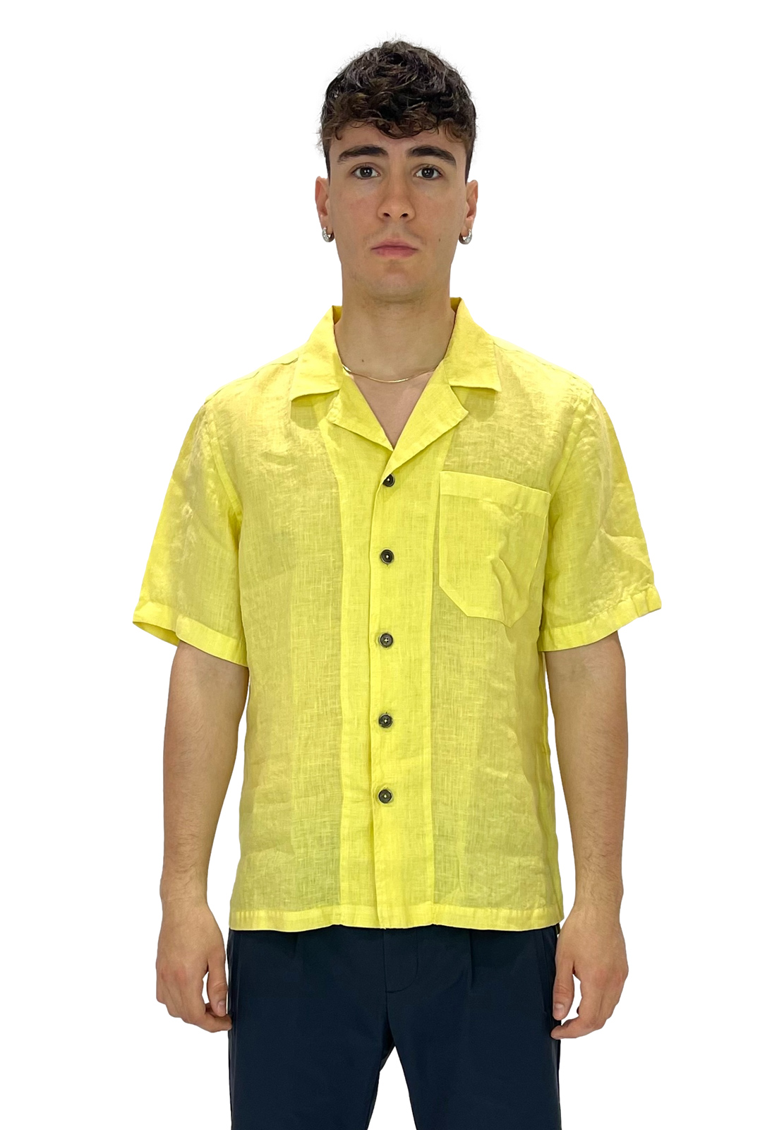 MASTRICAMICIAI CAMICIA MANICA CORTA 100% LINO