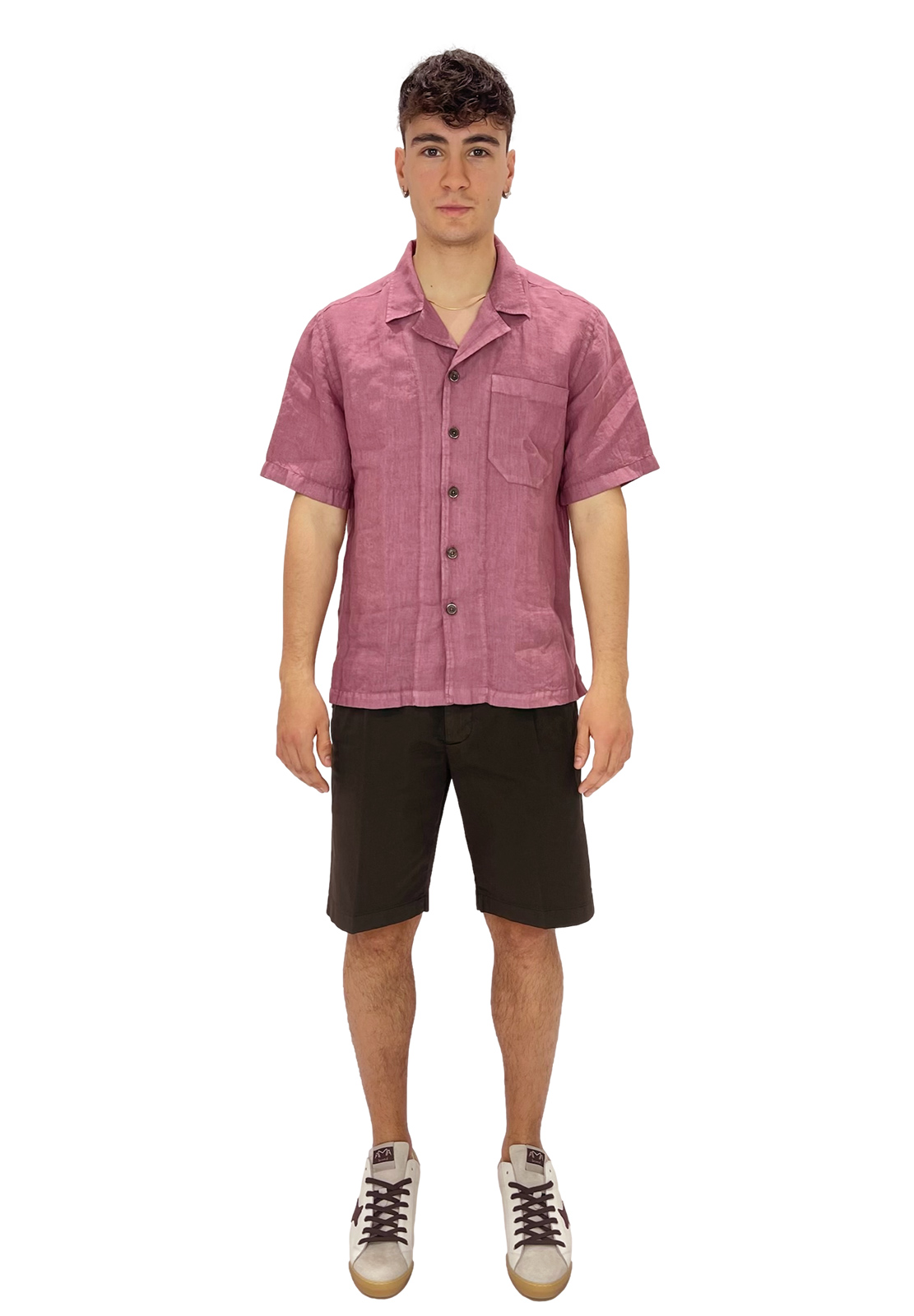 MASTRICAMICIAI CAMICIA MANICA CORTA 100% LINO