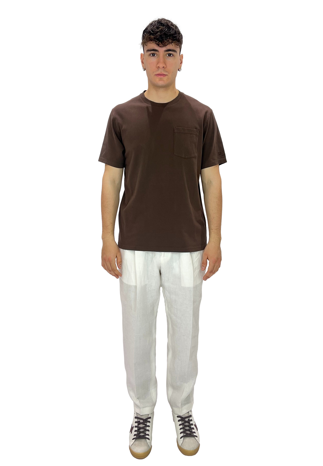 SAINT BARTH T-SHIRT CON TASCHINO IN PIQUET DI COTONE