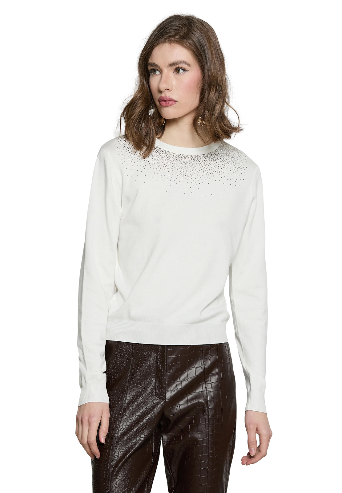 RELISH MAGLIA AVETRAZ GIROCOLLO CON STRASS