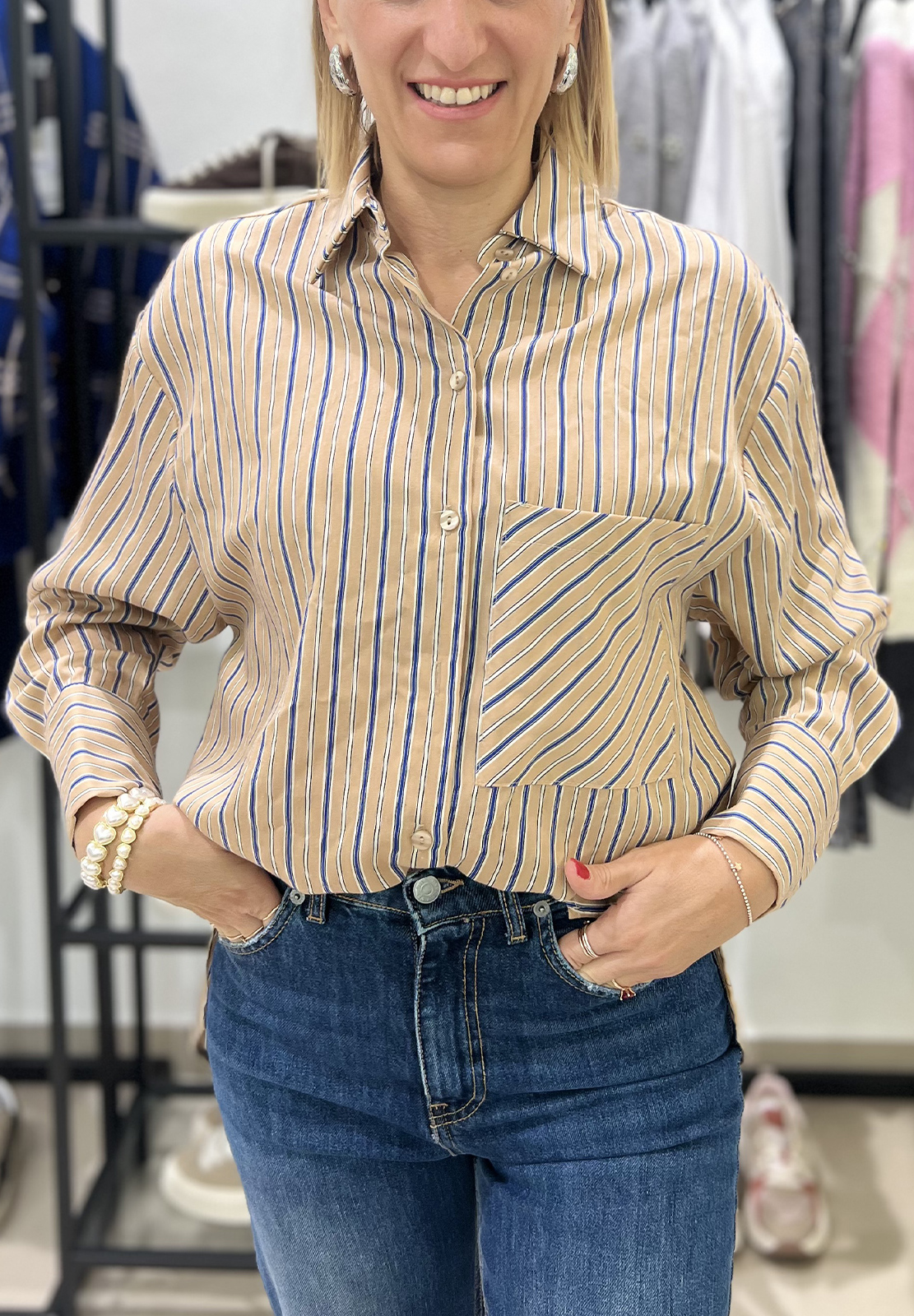 HAVEONE CAMICIA CON RIGHE SOTTILI