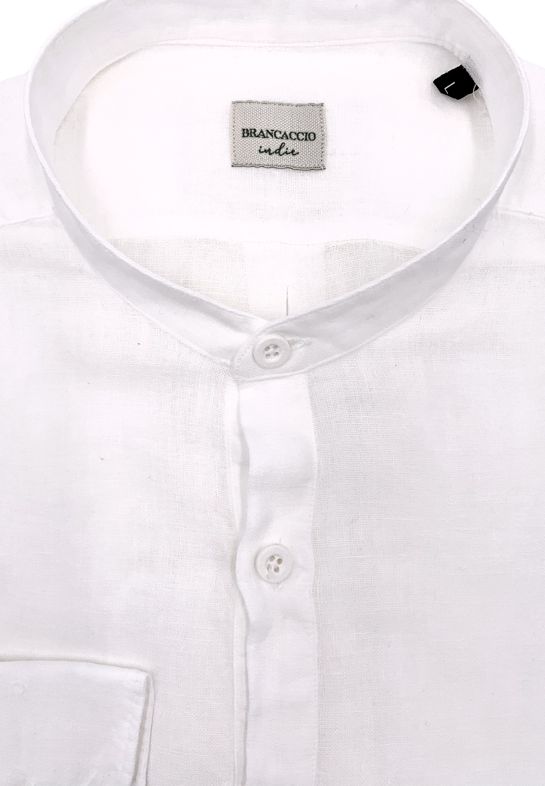 BRANCACCIO POLOCAMICIA TINTA UNITA IN LINO
