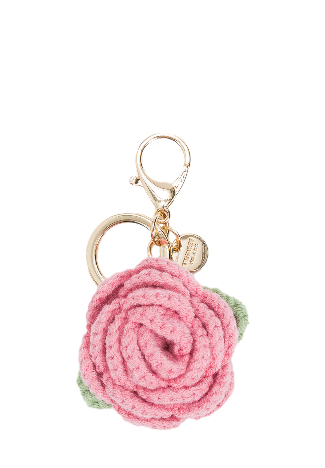 TWINSET PORTACHIAVI ROSA CROCHET