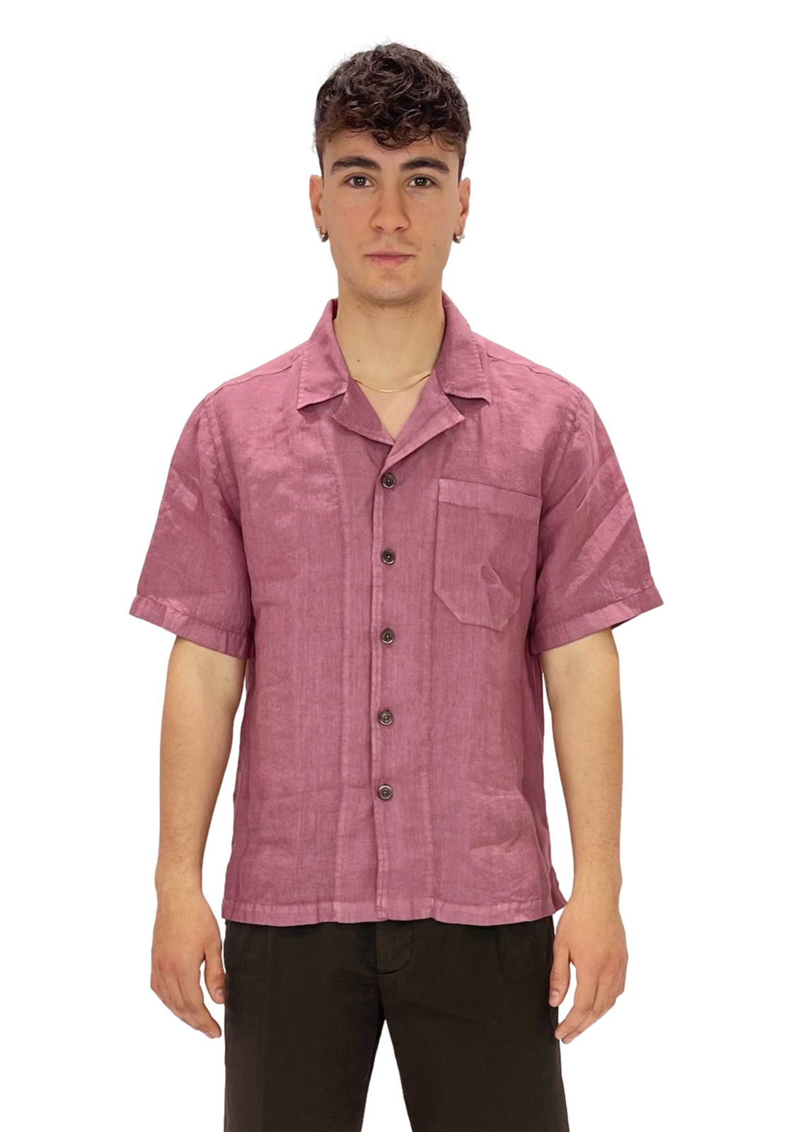 MASTRICAMICIAI CAMICIA MANICA CORTA 100% LINO