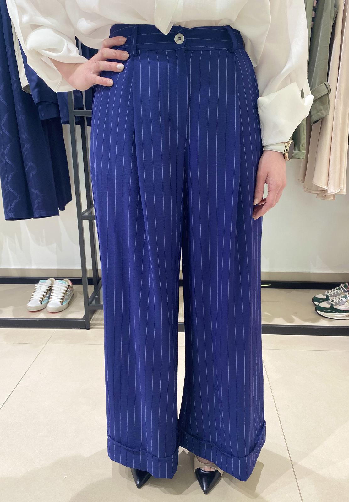 HAVEONE PANTALONE GESSATO