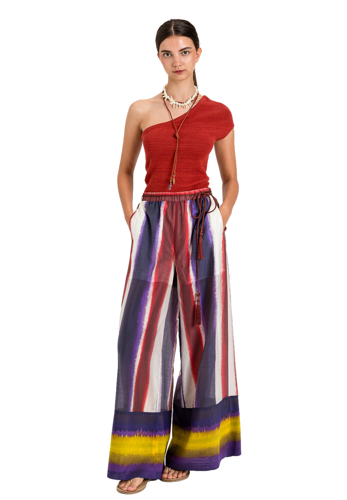 TWINSET ACTITUDE PANTALONI CROPPED CON ELASTICO