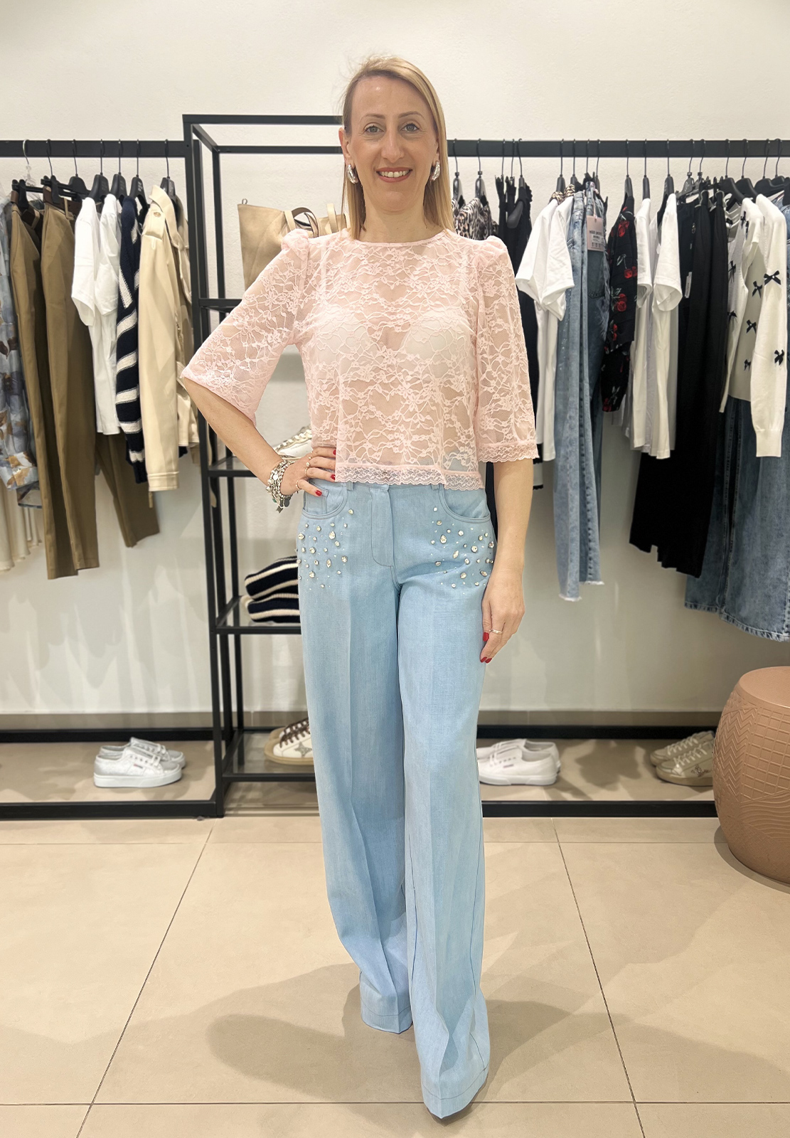 HAVEONE MAGLIA CON PIZZO