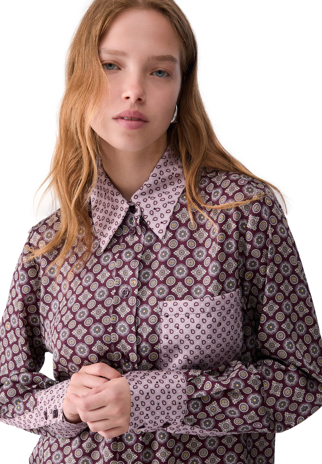 LIU JO CAMICIA IN TWILL STAMPATO CON TASCHINO