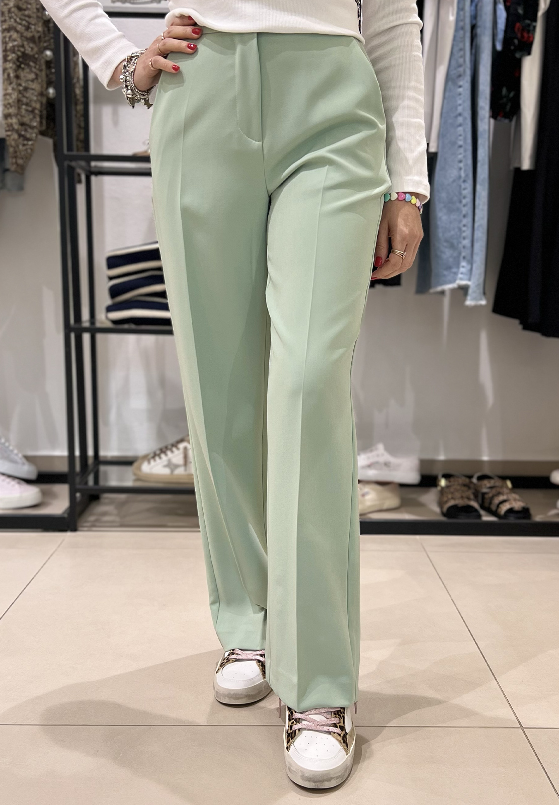 RELISH PANTALONI CASTELLA VITA ALTA CON ELASTICO
