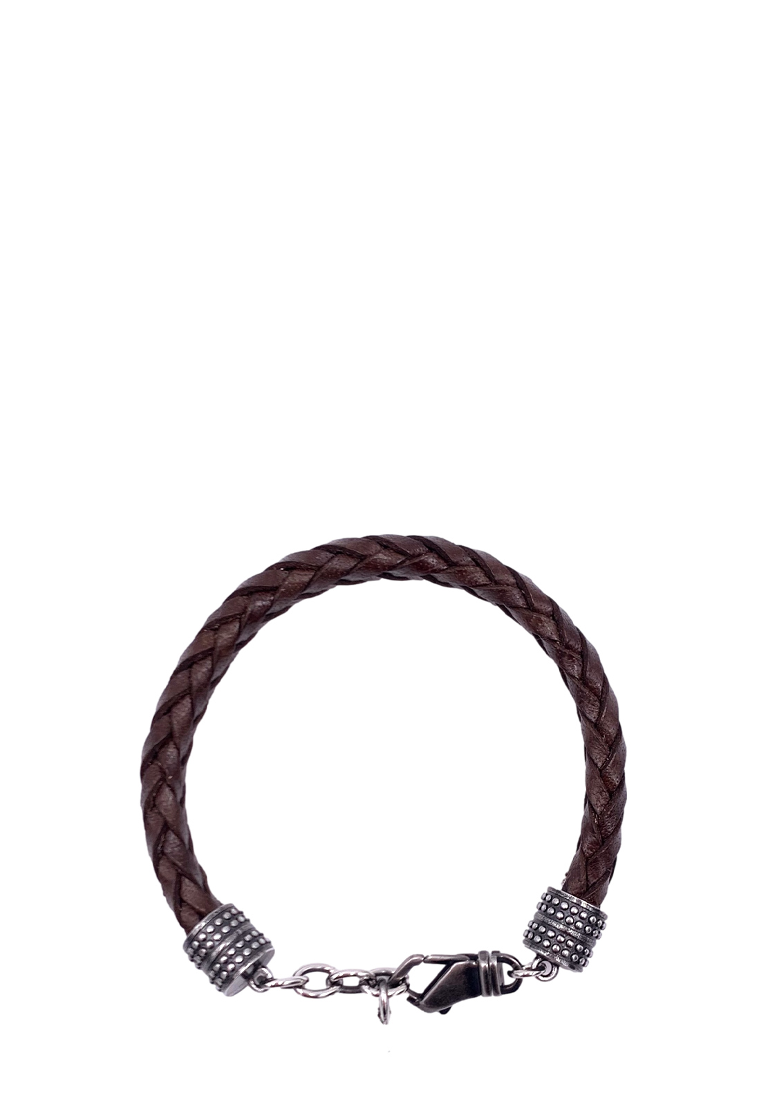 MANCINO BRACCIALE TRECCIA PELLE