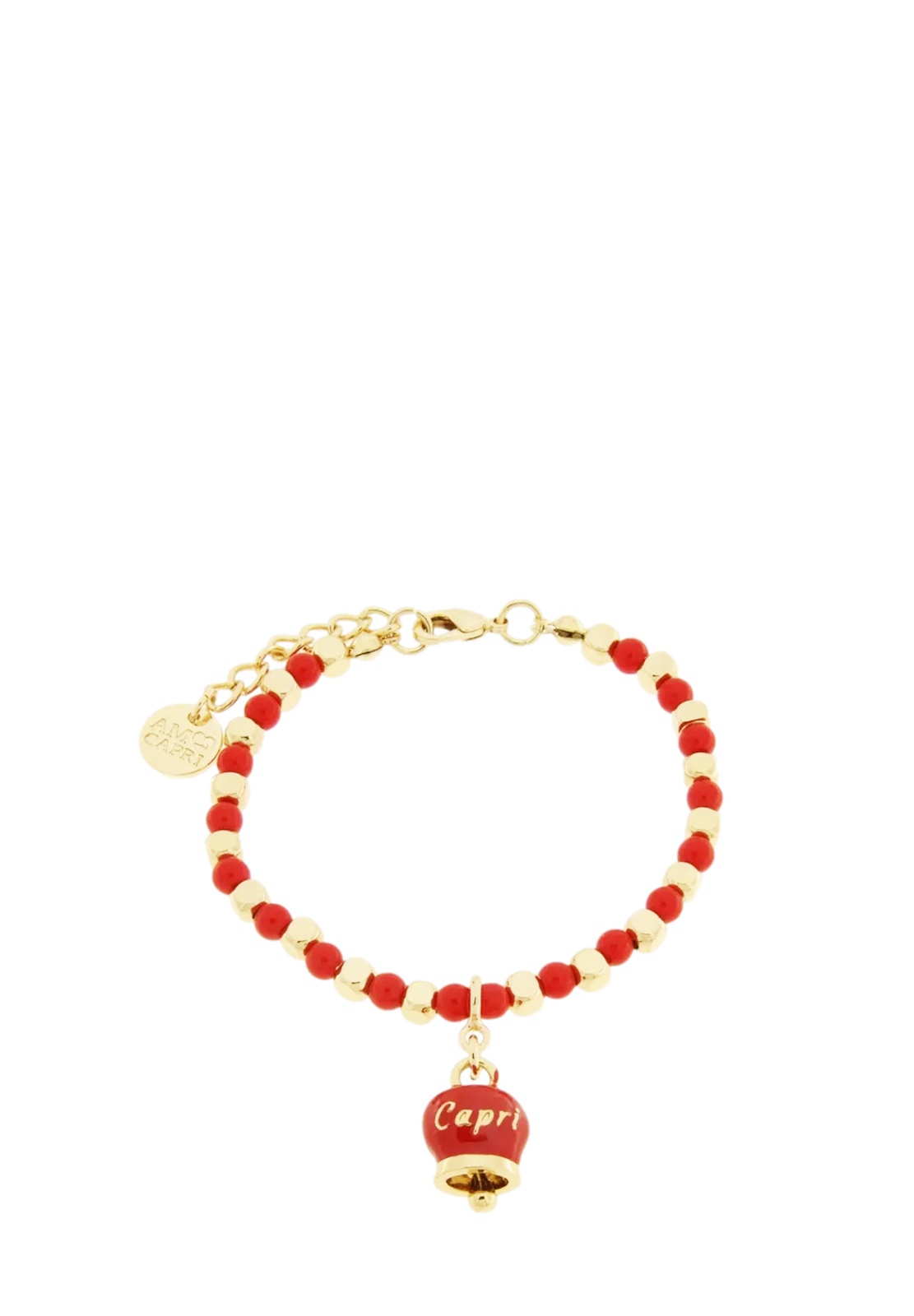 AMO CAPRI BRACCIALE SFERE CAMPANA ROSSA