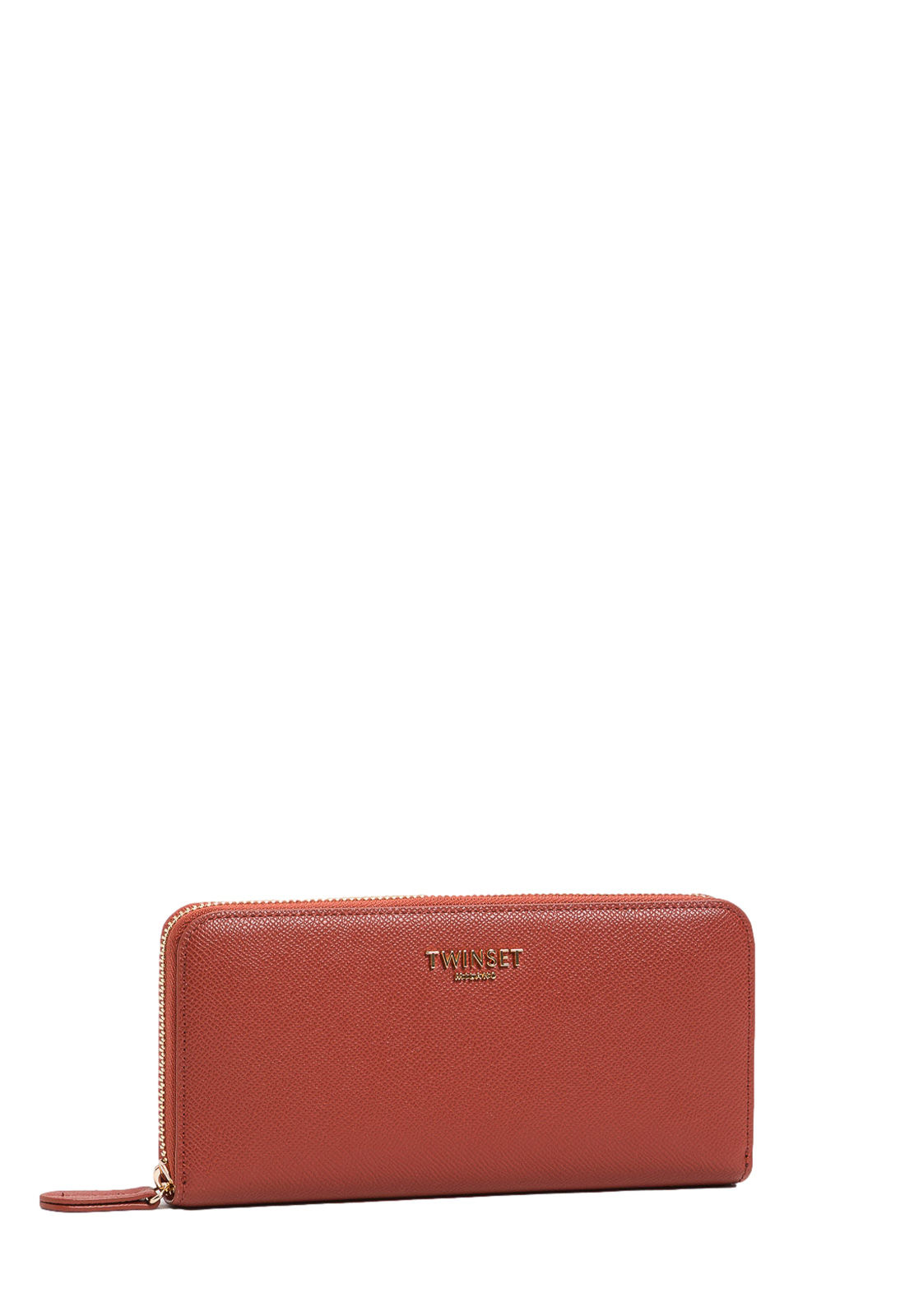 TWINSET PORTAFOGLI ZIP AROUND CON LOGO