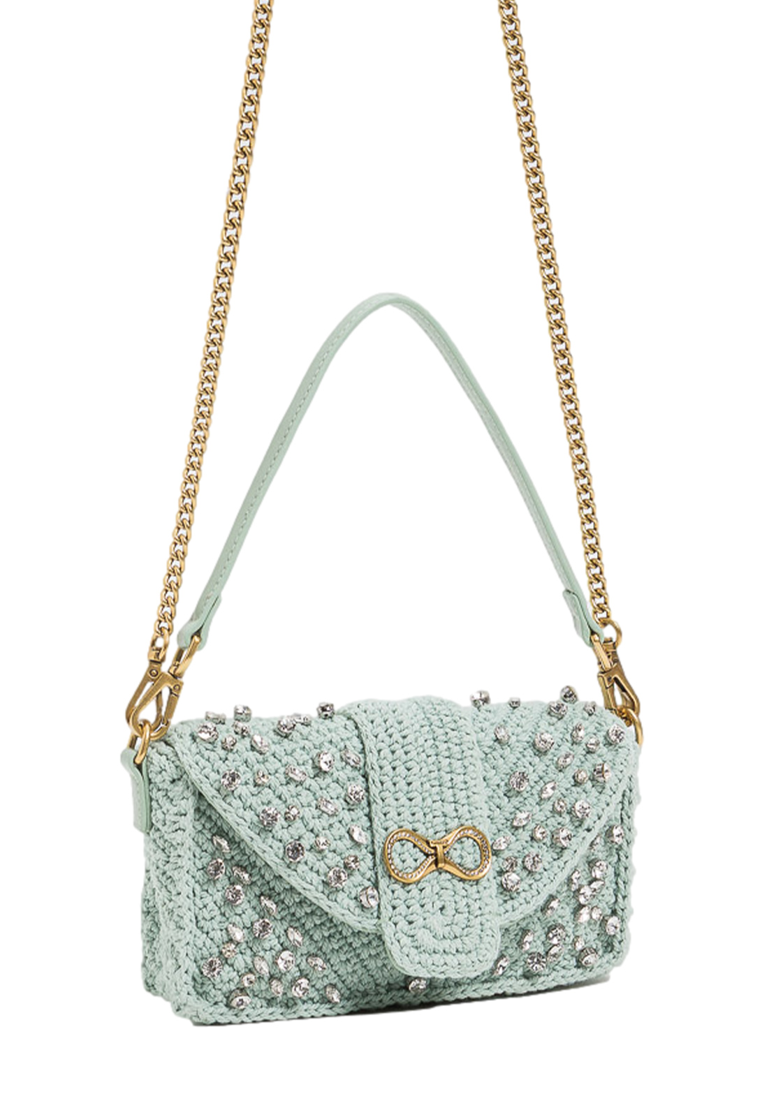 TWINSET TRACOLLA IN MAGLIA E STRASS