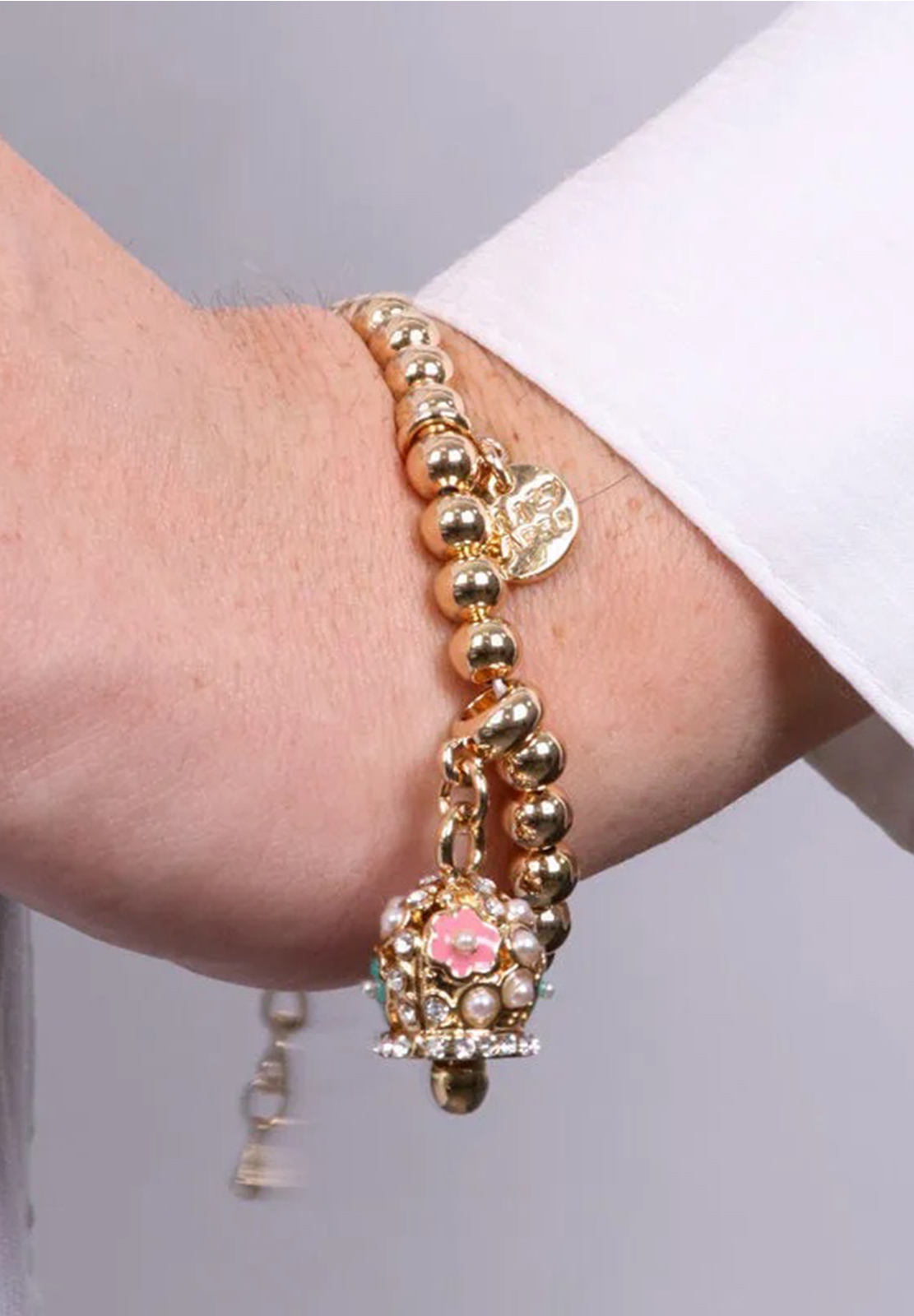 AMO CAPRI BRACCIALE CAMPANA FIORI E PERLE