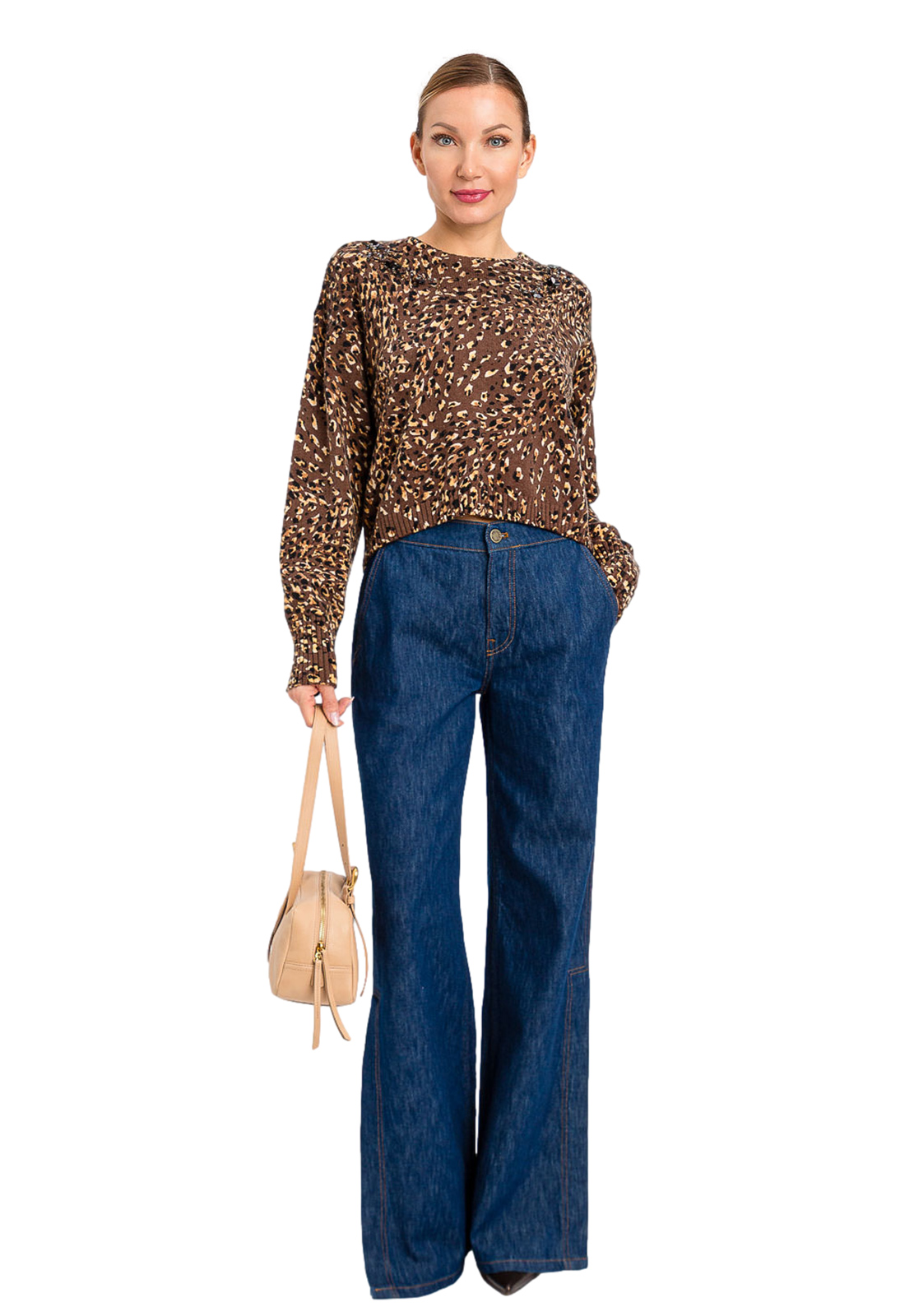 TWINSET PULL CORTO IN MAGLIA CON STAMPA