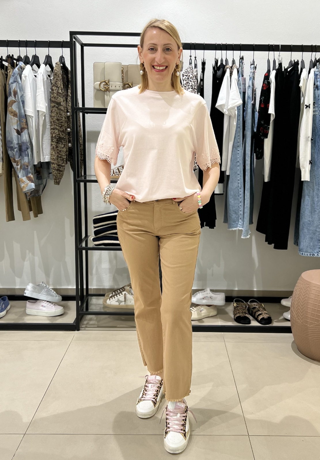 TWINSET T-SHIRT IN JERSEY CON MACRAME'