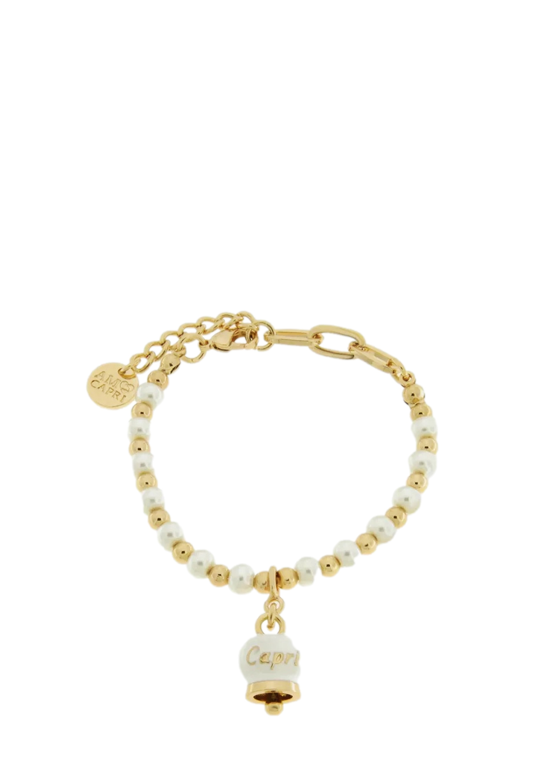 AMO CAPRI BRACCIALE SFERE CAMPANA BIANCA